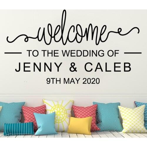 Vinyl wall sticker for DIY wedding sign custom vinyl Decals for wedding sign customizable wedding sticker home decor HY822