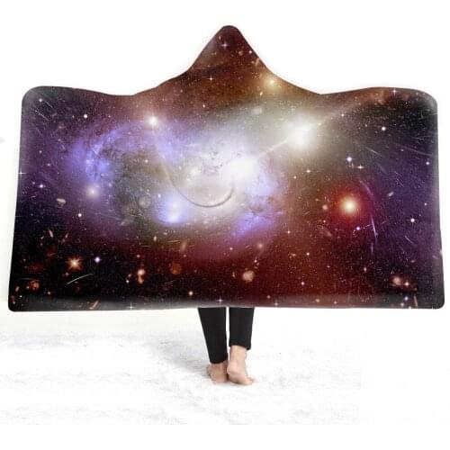 Star Print Magic Cloak Home Sofa Warm Double Heating Hooded Blanket Adult Children Nap Cashmere Hooded Blanket