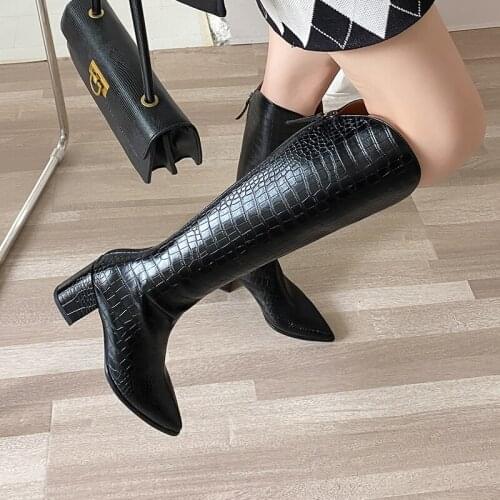 2021 New winter shoes womens knee high boots genuine leather riding boots female shoes motorcycle boots bottes femme