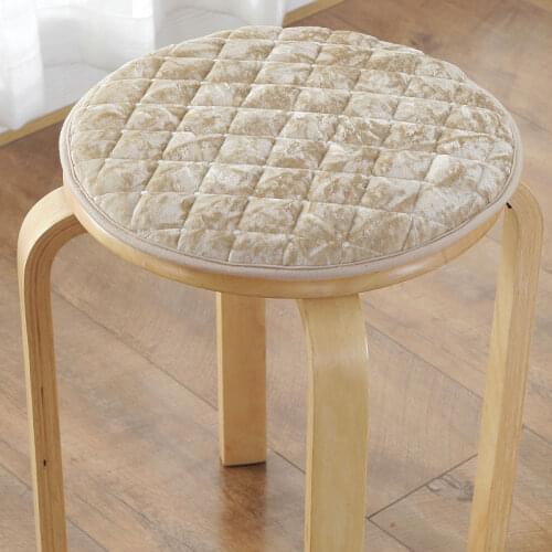 Winter Gold velvet Chair Pad Round Sponge Seat Dining Chair Seat Cushion Stool Pad Fart Pad Student dormitory Seat Cushion