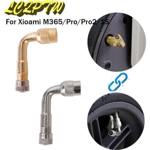 1 Pcs 90 Degree Angle Brass Air Tyre Valve Stem with Extension Adapter for Xiaomi M365/1S/Pro/Pro2 Max G30 Accessories