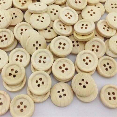 10/50/100pcs 4 Holes Kids Sewing Wood Buttons 18mm Sewing Craft Mix Lots WB28
