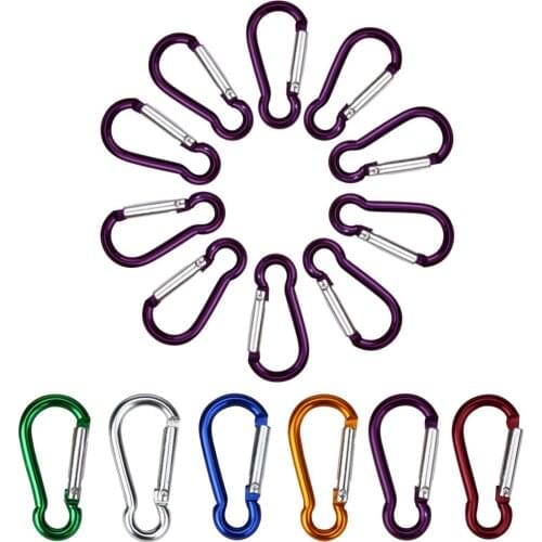 10pcs Carabiners Aluminum Alloy D Carabiner Spring Snap Clip Hooks Keychain Climbing Carabiner For Keys Camping Accessories