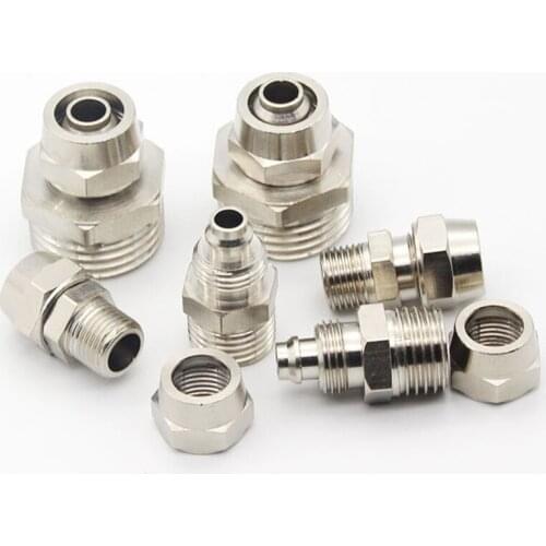 10pcs PC Quick Twist Lock Female Copper Nickel Plated Pneumatic Components PC4 10 12 mmTrachea Connector Joint tracheal PC6 PC8