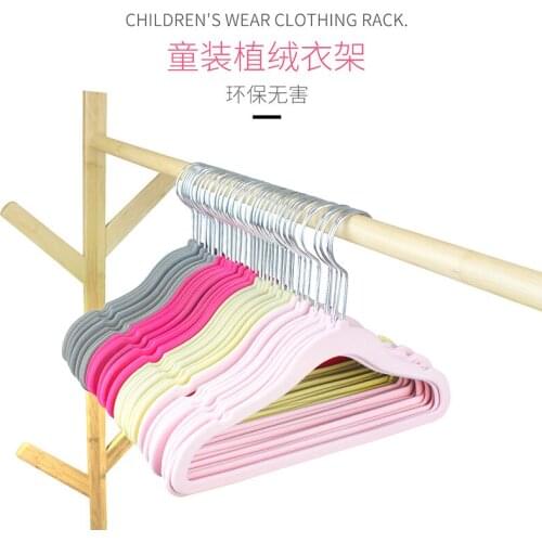 10 Pcs Flocking Clothes Hangers , 28-35 Cm Drying Racks for Hotel , Seamless Anti-slip , Storage Rack