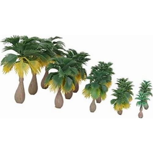 15pcs Model Train Palm Trees Tropical Forest Landscape Train Railroad Architecture Diorama Tree Model decor Kits accessories