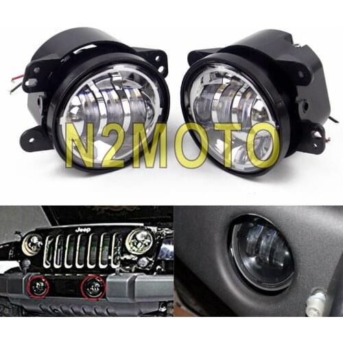 2 pcs 4" Round LED Fog Lights Spot Lamps For Jeep Wrangler (TJ) 97-06 Wrangler 2 doors (JK) 07-14 For Jeep SUV Offroad Lights