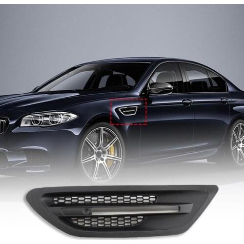 2Pcs Side Fender Vent Grille Scratch-resistant Matt Black Side Fender Air Flow Vent Grill Replacement for BMW 5 Series M5 12-16