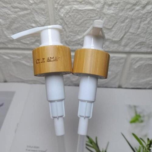 24/410 24/410 white bamboo shower gel/body wash/lotion packaging bottle cap frosted clear glass jar bamboo bottles with lotion