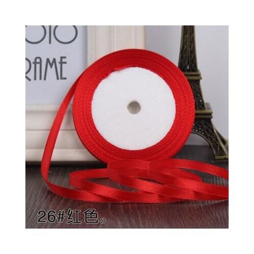 25 Yards 1/4" 6mm Red Pink ROSE Single Face Satin Ribbon Gift Packing Christmas Ribbons Wedding Party Decorative Crafts Ribbons