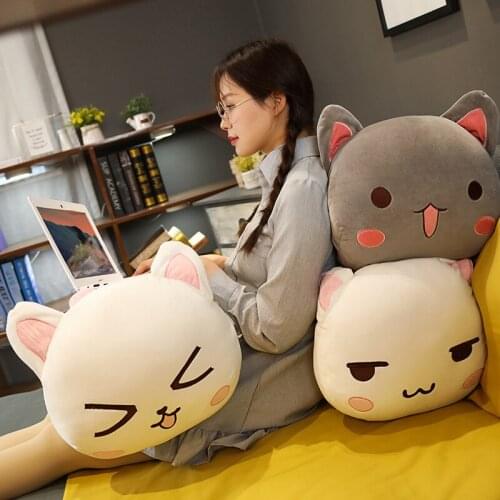 28/40/65cm kawaii Lying Cat Plush Toys Cute Stuffed Soft Animal Dolls Lovely Cat Pillow Toys for Children Girls Birthday Gifts