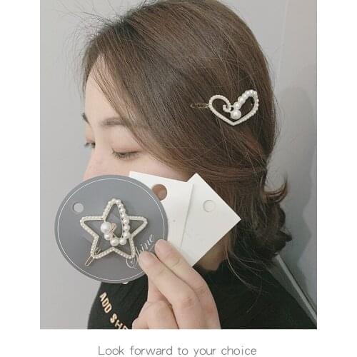 60pcs/lot DIY Simple Multi Alloy Pearl Bowknot Side Hair Clips Water Drop Hearts Hairpins Hair Styling Tools Accessories HA1507