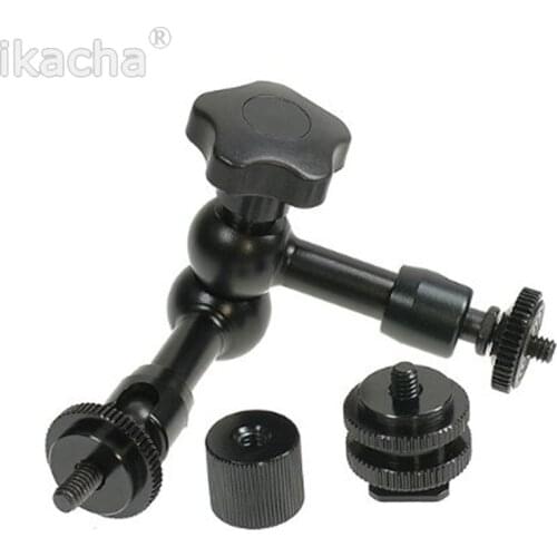 7 inch Adjustable Friction Power Articulating Magic Arm with Both 1/4" Thread Screw for LCD Monitor LED Lights