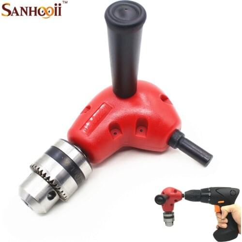 90 degrees right angle bend extension Electric Drill Head Adapter 10mm Round Shank Drill Chuck Tools