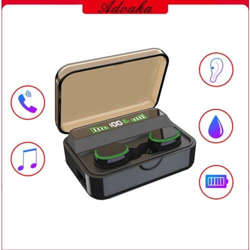 Advaka H02-S509B-E TWS BT 5.0 Earphones 1800mAh Charging Box Wireless Headphone Waterproof Earbuds Headsets