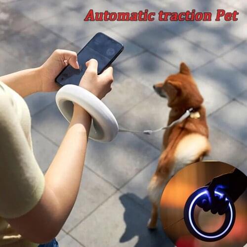 Dog Auto-scaling Leash Pet LED Portable Telescopic Leash Dog Accessories Rope Out At Night Puppy Collar Reflective Pets Supplies