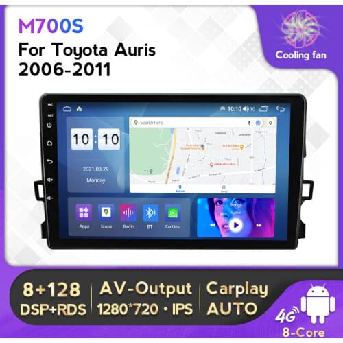 DSP 2 DIN Android 11 6+128G Car Multimedia Radio Player For Toyota Auris 2008-2012 Video GPS Navigation Carplay+Auto 4G Lte WIFI