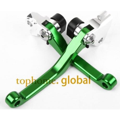 For KAWASAKI KX250 2005 - 2008 One Pair Top quality CNC Pivot Brake Clutch levers Set 2006 2007 Silver&Green