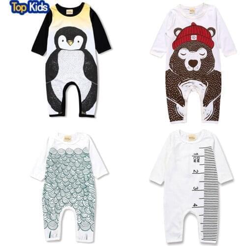 Cotton Newborn Kids Baby Girls Boy Romper Long Sleeve White Cute Playsuit Baby Boys Clothes Outfits Autumn 2018 MBR0104
