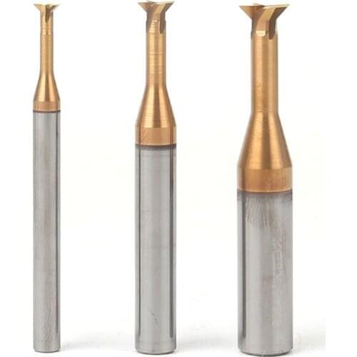 HRC55 TiCN Coated Solid Carbide Dovetail Milling Cutter End Mill 2 3 4 5 6 8 10 12 14 16 mm*45/60Degree Alloy Straight Shank