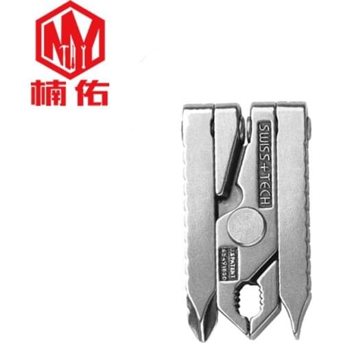 Outdoor survival camping EDC pocket tool 6 in 1 mini pliers multi-function clip portable folding tool equipment accessories