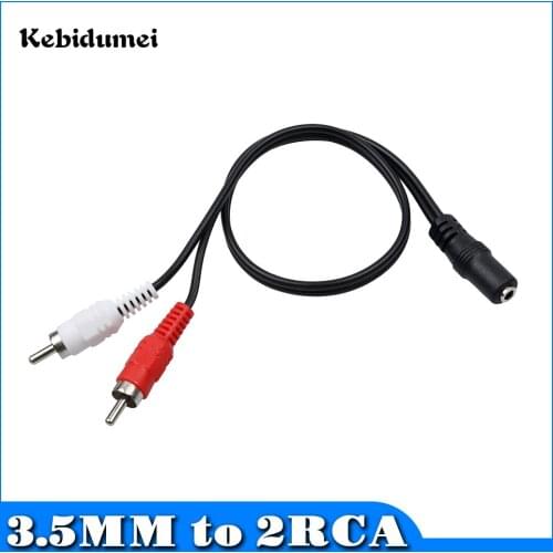 Kebidumei High transfer Speed 3.5mm Stereo Audio Female Jack to 2 RCA Male Socket to Headphone RCA Y Adapter Cable
