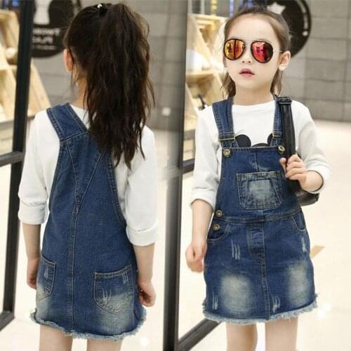 Teenages Big Girls Jumpsuit New Summer Denim Overall Dress Cowboy Breastplate Girls Dungarees Children Clothes 10 12 Years