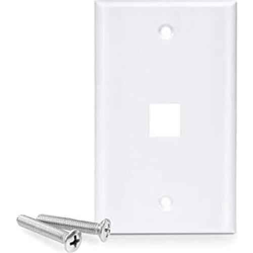 HOT-Gang Keystone Wall Plate - Standard Size (25 Pack, 1 Port), White