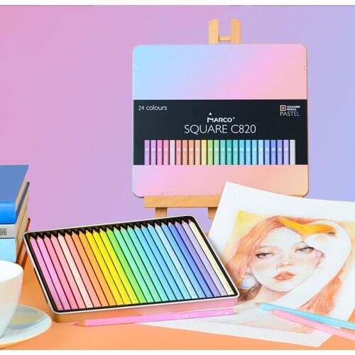 Marco 12 Color /24 Color /48 Color Crayon Color Pencil Oily Water-soluble Crayon School Art Painting Hand-painted Color Pen Set