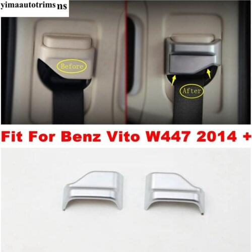 Matte ABS Interior Refit Kit For Mercedes-Benz Vito W447 2014 - 2019 Auto Car Safety Seat Belt Buckle Decoration Cover Cap Trim
