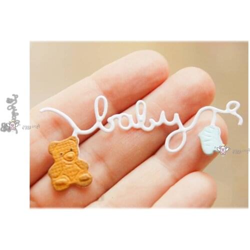 Mmao Crafts Metal Steel Cutting Dies New Baby letter bear socks Stencil For DIY Scrapbooking Paper/photo Cards Embossing Dies