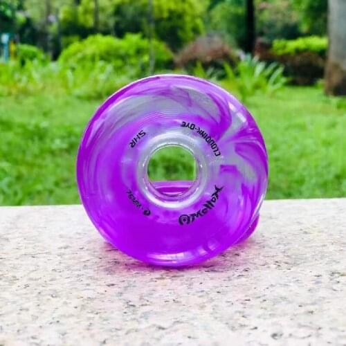 85A Fashion Skating Wheels with Dual Purple Blue Green Orange Cyan Transparent PU Material FSK Slalom Inline Roller Ruedas Rodas