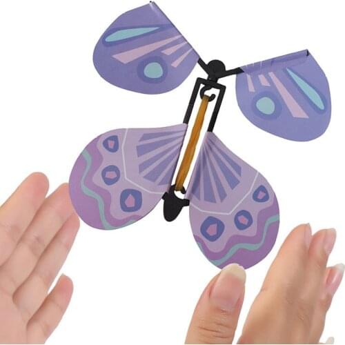 Science Toy Kit Flying Book Fairy Rubber Band Powered Magic Tricks Props Wind Up Birthday Wedding Card Gift Cool Stuff Butterfly