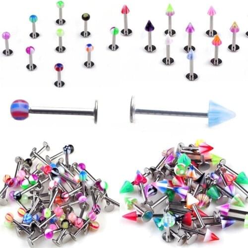 Stainless Steel Labret Piercing Stud Lot 16G Tragus Piercing Stud Set Lip Labret Piercing Set Cartilage Stud Helix Earring Bulk