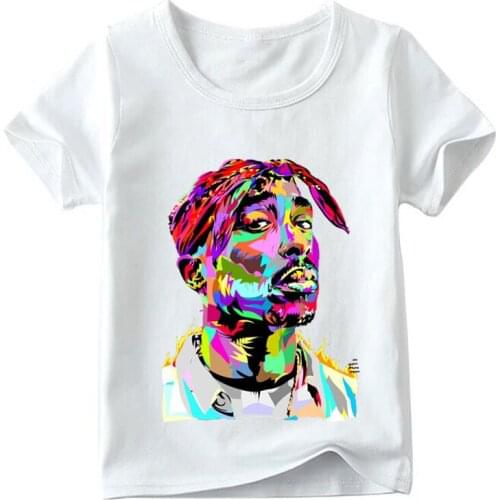 2021 New Children 2pac Hip Hop Swag Print T shirt Summer Fashion Tupac Baby BoysGirls Top Tee shirts Kids Casual Clothes