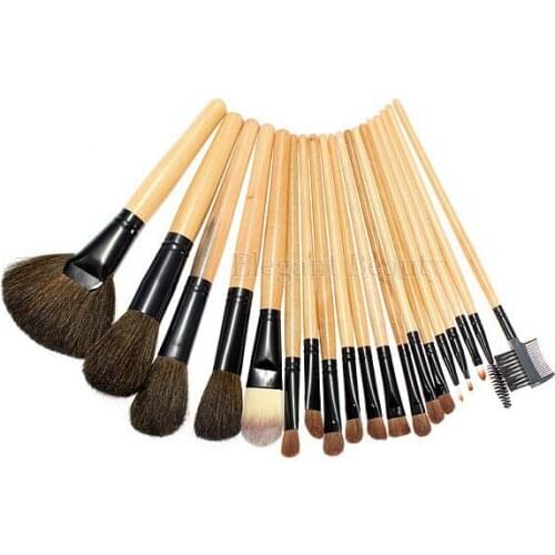 Wholesale best selling Professional make-up brush set 19pcs makeup cosmetics brush with leather pouch 5 sets/lot free shipping