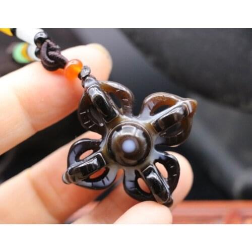 Treasure Magic Power Magic LKbrother Super Power Tibetan Onyx Vajra Dorje Faqi 4 Wand Cross Carving Necklace