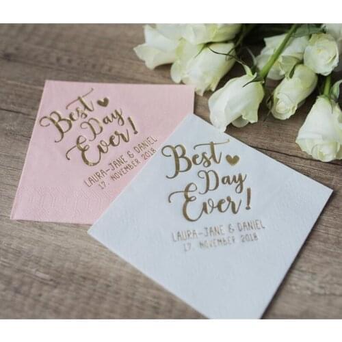 Personalized Napkins, Lunch,Best day ever,Wedding,Custom Napkins,Custom Luncheon Napkins,Monogram,baby shower cocktail napkins