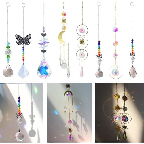 Hanging Crystals Prism Sun Catchers Handmade Sun Catcher Chandelier Parts DIY Home Wedding Decor Accessories Garden Decor