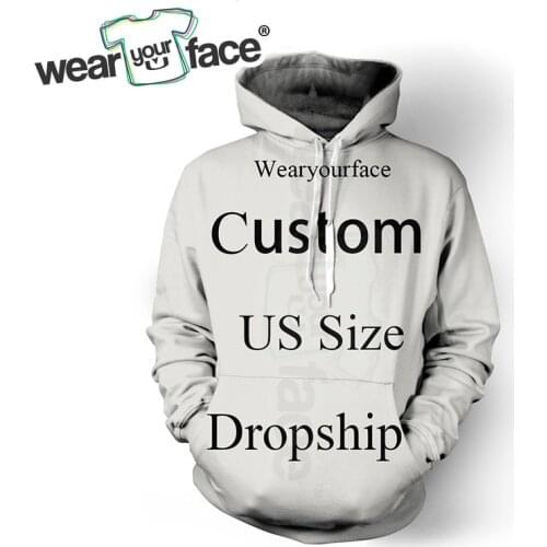 Custom Dropship US Size 3D All Over Print Pullover Hoodies Hip Hop Hipster Jumper Fashion Cool Kid Men Women Unisex