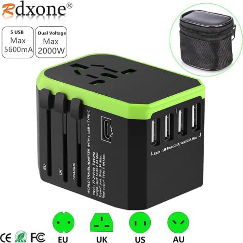 Rdxone Plug Adaptor travel adapter Universal Power Adapter Charger for US UK EU AU wall Electric Plugs Sockets Converter
