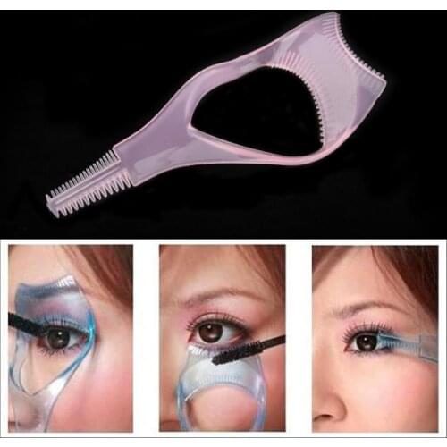 3 in 1 EyeLash Curler Mascara Brush Applicator Guid Comb Multifunction Cosmetic Eye Makeup Curler Aid Tool Help Brushing Eyelash