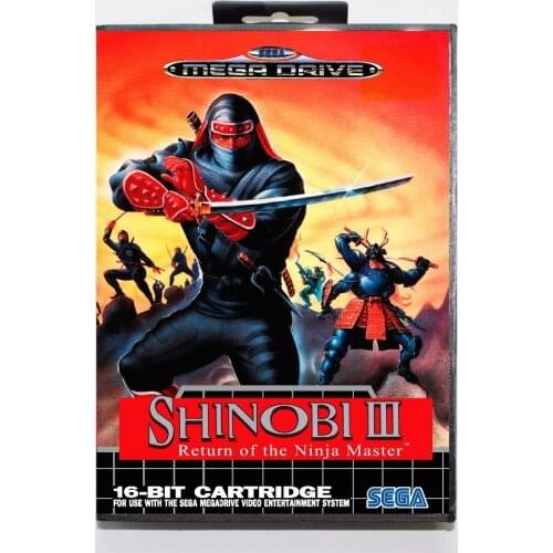 Shinobi III Return of the Ninja Master Game Cartridge 16 bit MD Game Card With Retail Box For Sega Mega Drive For Genesis
