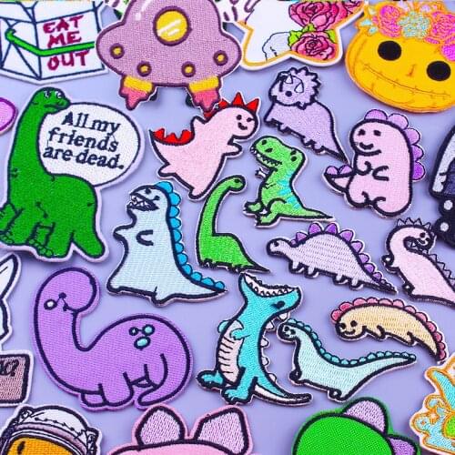 Astronaut Space Cute Patches For Clothing Iron On Patches DIY Embroidery Patches For Clothes Hippie UFO Badges Stickers Applique