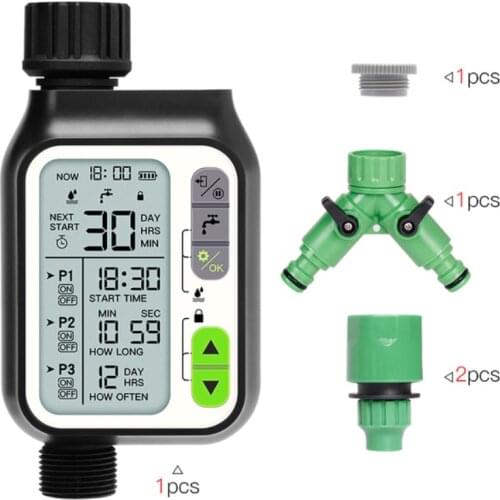Garden Timing Intelligent Irrigation Controller With 3 Independent Programs And Automatic Rain Sensor Function Watering Timer