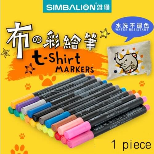 WATER RESISTANT Simbalion T Shirt Marker Fabric Paint 1mm Tip Permanent Ink DIY Cloth/Shoe Creative Art Supplies