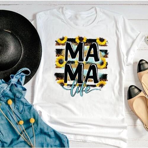 FIXSYS Mama Life Letters Graphics Printed Summer Women T-shirt Mama Mom Mother Casual Short Sleeve Tshirt Ladies Tops Tee