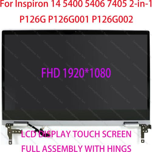 14-inch For Dell Inspiron 5400 2-in-1 P126G P126G002 LCD LED Display Panel Touch Screen Replacement Complete Assembly With Hings