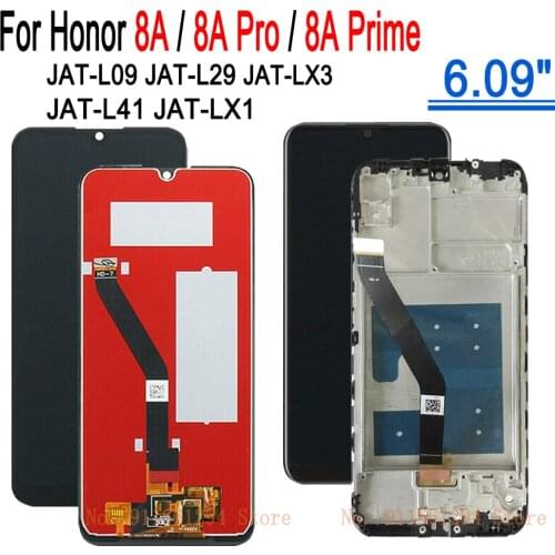 6.09'' Digitizer Frame Touch Screen For Honor 8A Pro 8A Prime Honor 8A Display LCD JAT- L29 LX3 LX1 Screen LCD Assembly JAT- L29