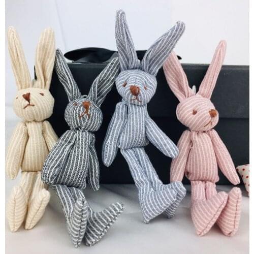 100 Pcs Mini rabbit Stuffed Plush Toys 12cm Small rabbit Stuffed Toys pelucia Pendant Kids Birthday Gift Party Decor DWJ030